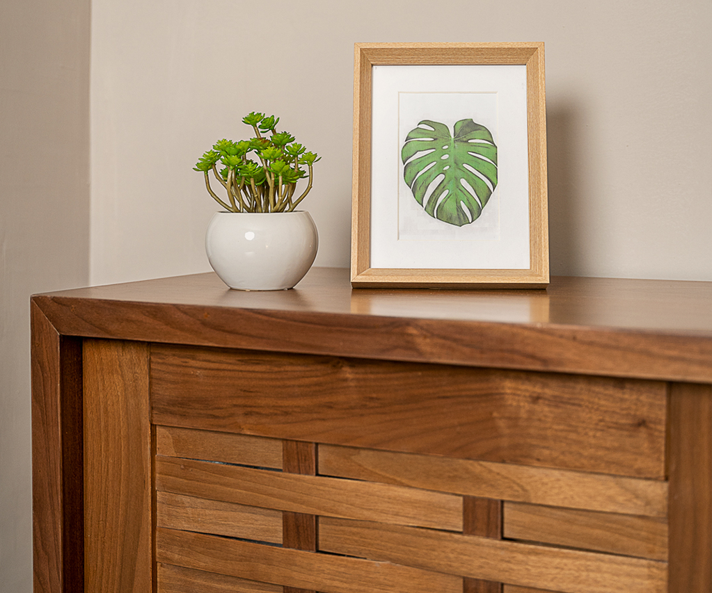 Rangement à chaussures coulissant en noyer