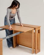 Table transformable en chêne