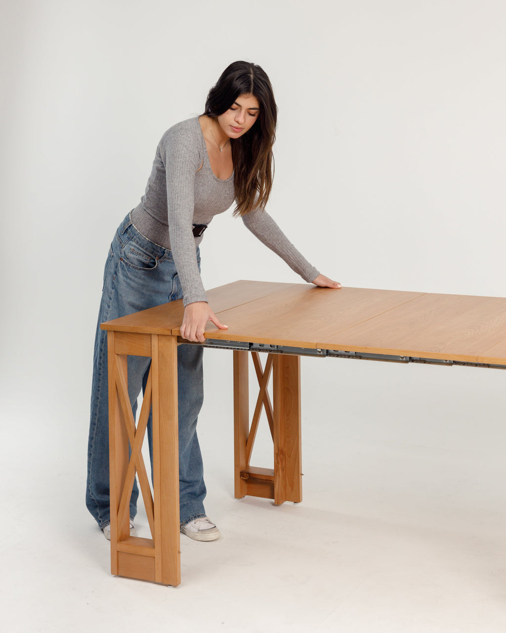 Table transformable en chêne