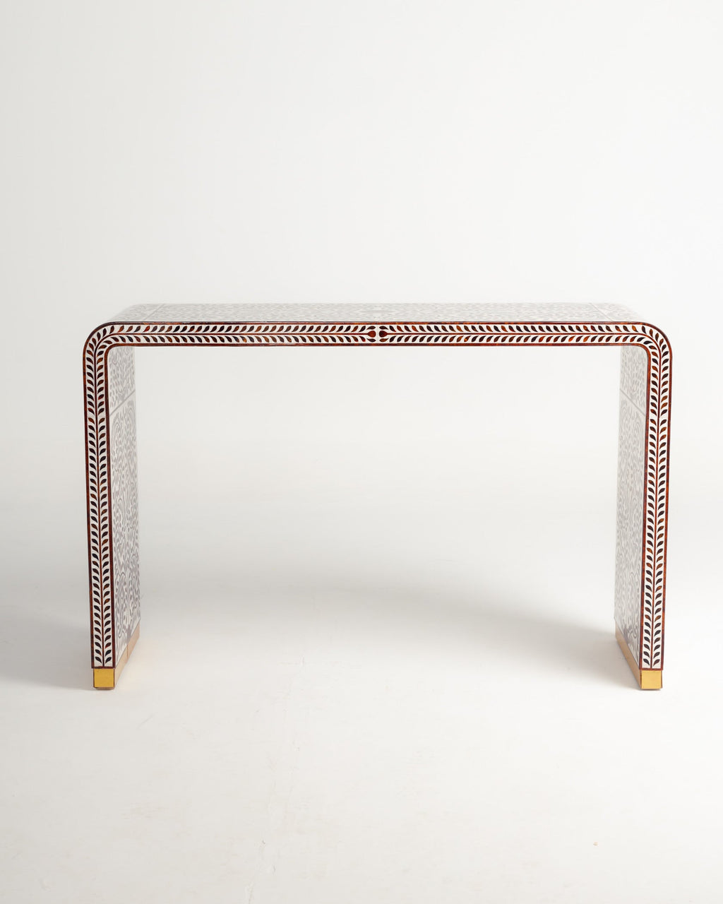 Console à incrustation florale en os