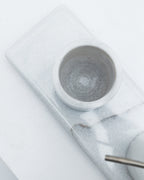 Ensemble de salle de bain en marbre blanc