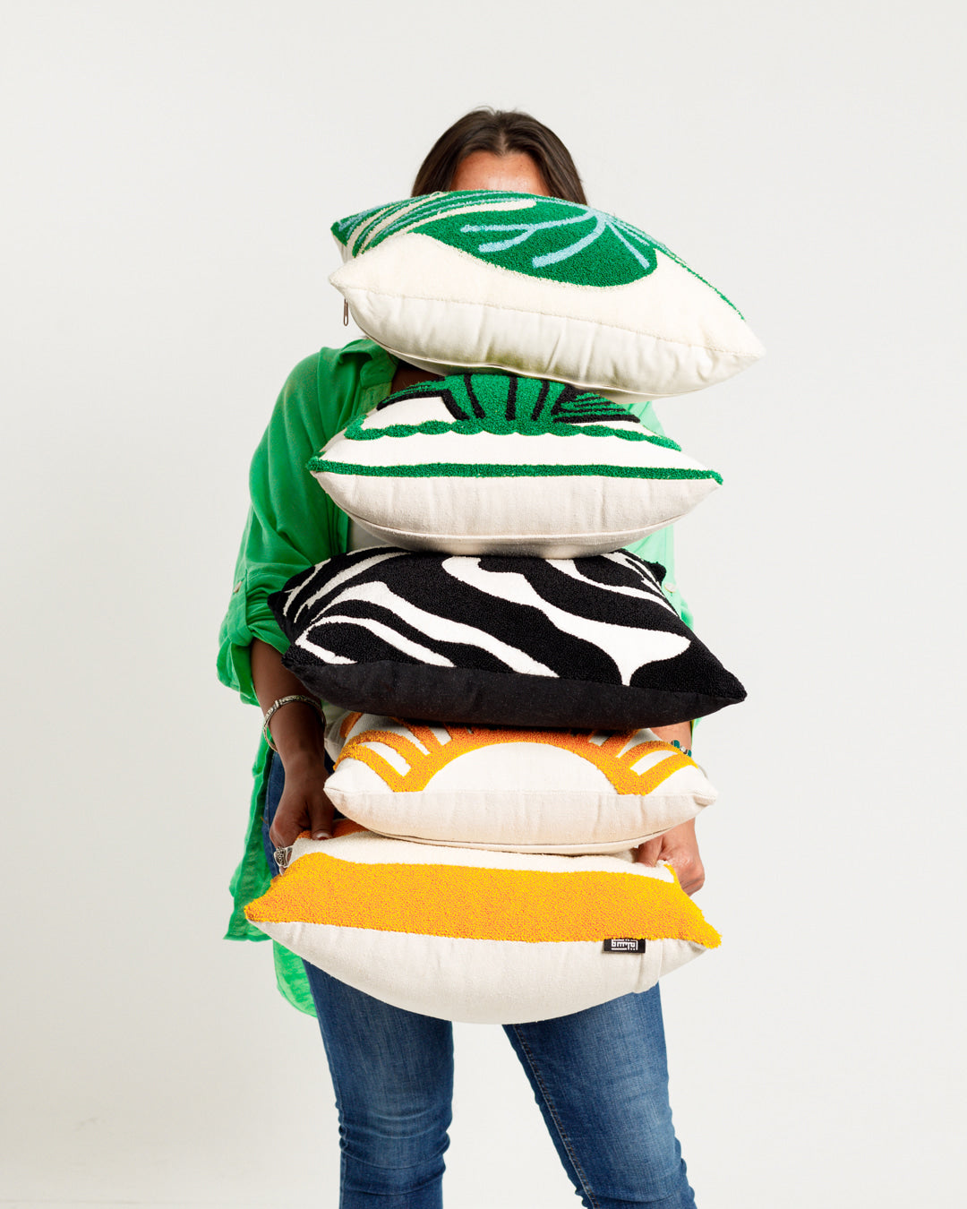 Coussin capitonné zèbre