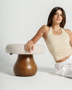 Pouf champignon beige