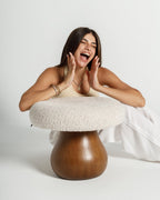 Pouf champignon beige