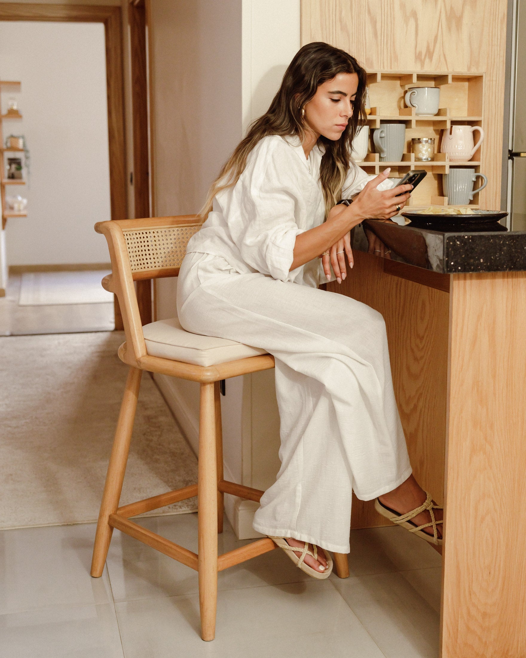 Chaise haute en rotin Trixie