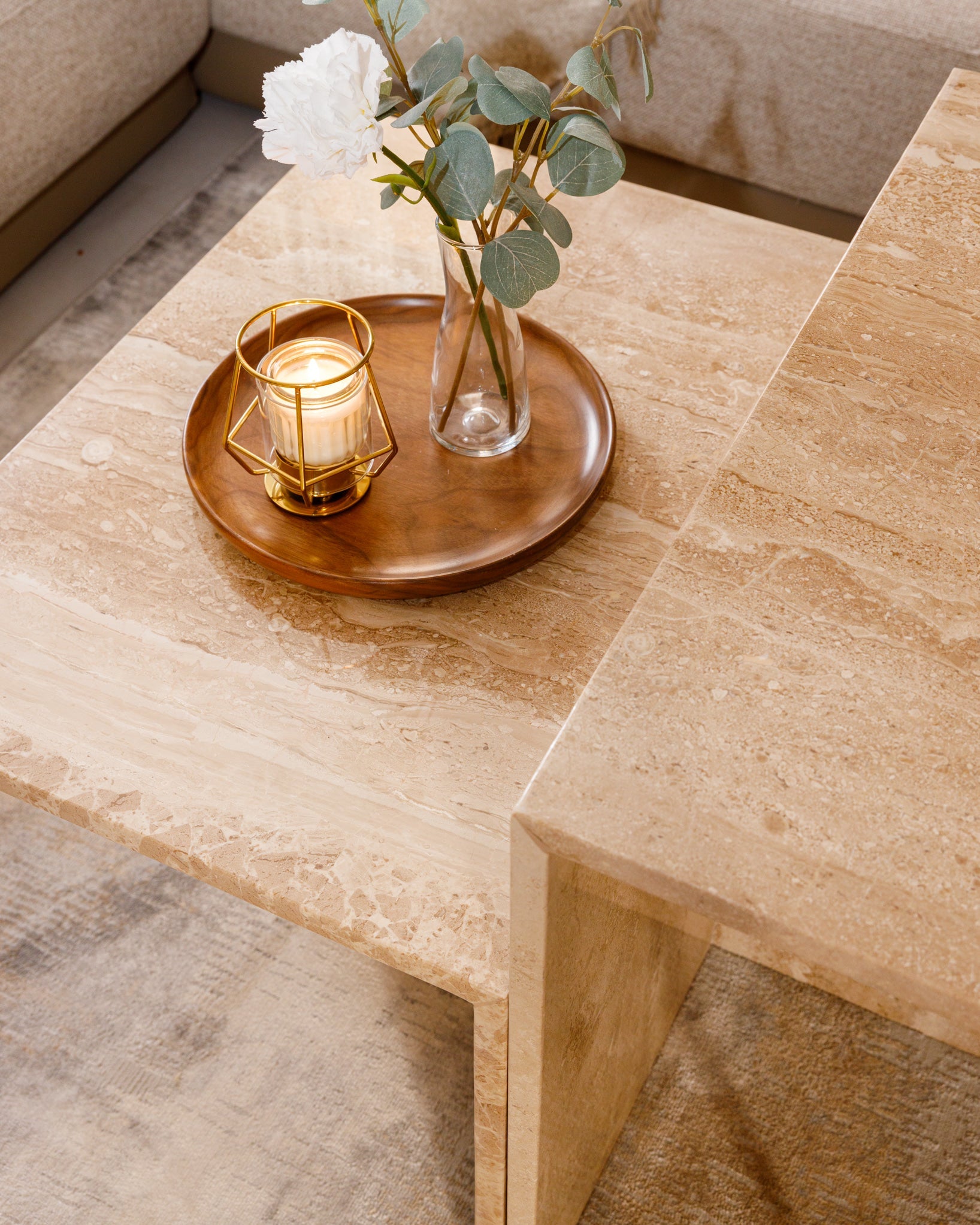 Table basse en marbre 2 pièces