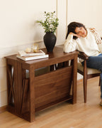 Table transformable en noyer