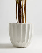 Pot en fibre à bande blanche