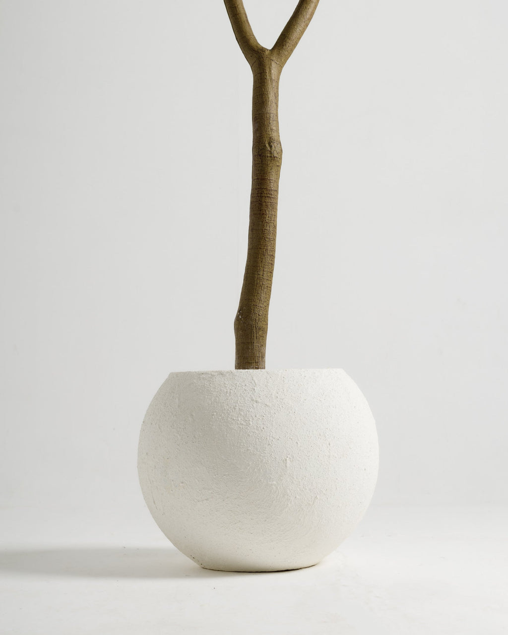 Pot rond en fibre blanche