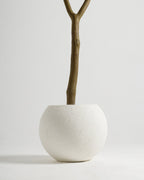 Pot rond en fibre blanche