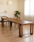 Table transformable en noyer