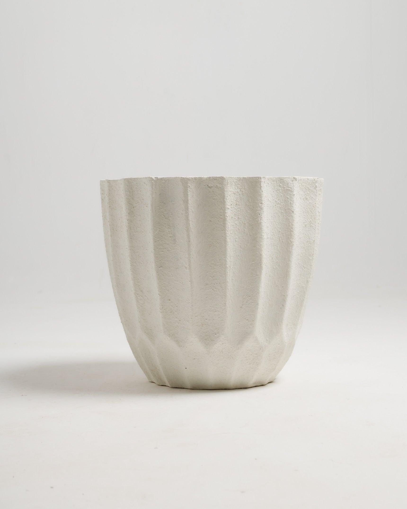 Pot en fibre à bande blanche