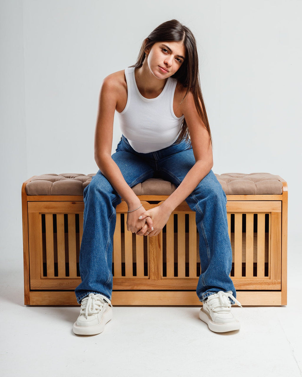 Banc de rangement à chaussures secret 