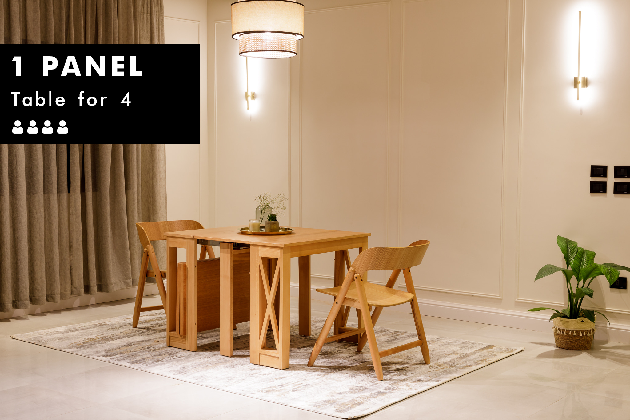 Table transformable en chêne