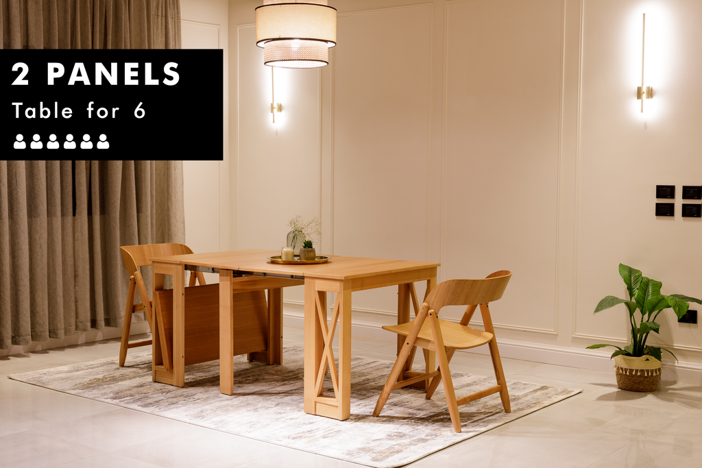 Table transformable en chêne