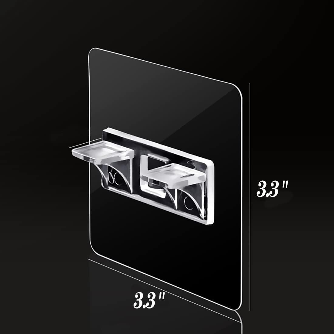 Supports d'étagère - 4 clips adhésifs pour étagères