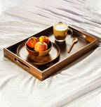 Plateau en bois et laiton fait main