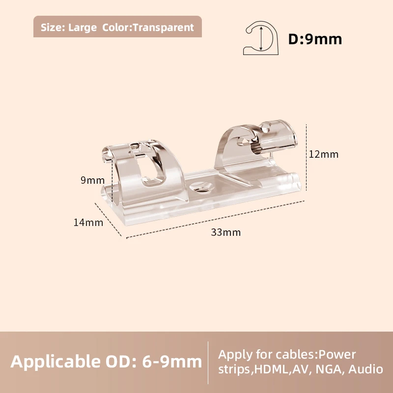 16 clips de gestion de câbles auto-adhésifs