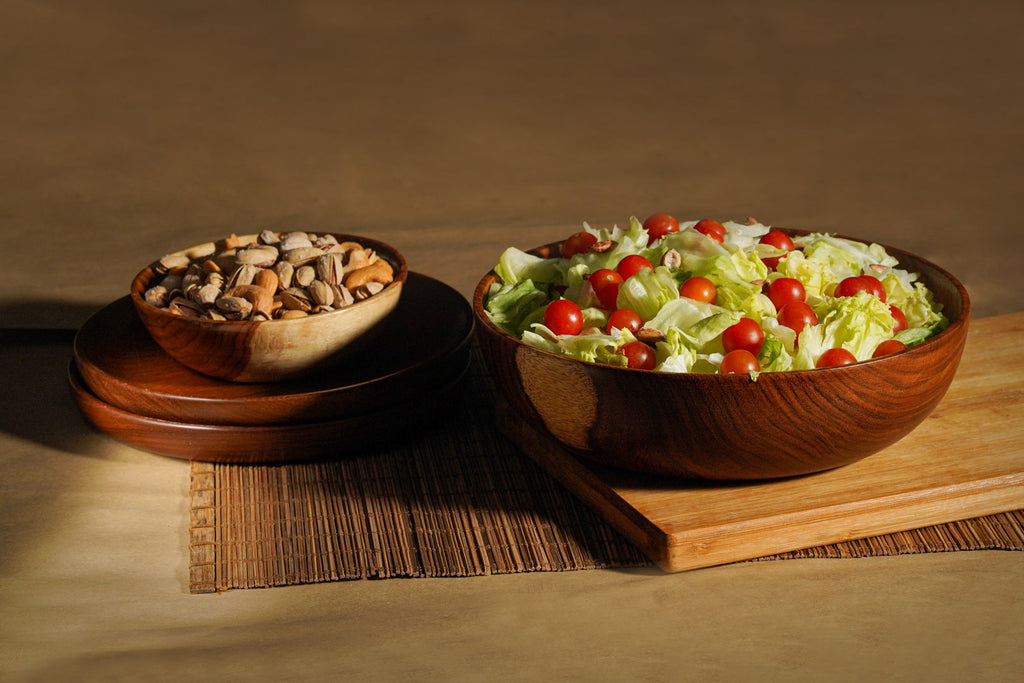 Grand bol de service en bois