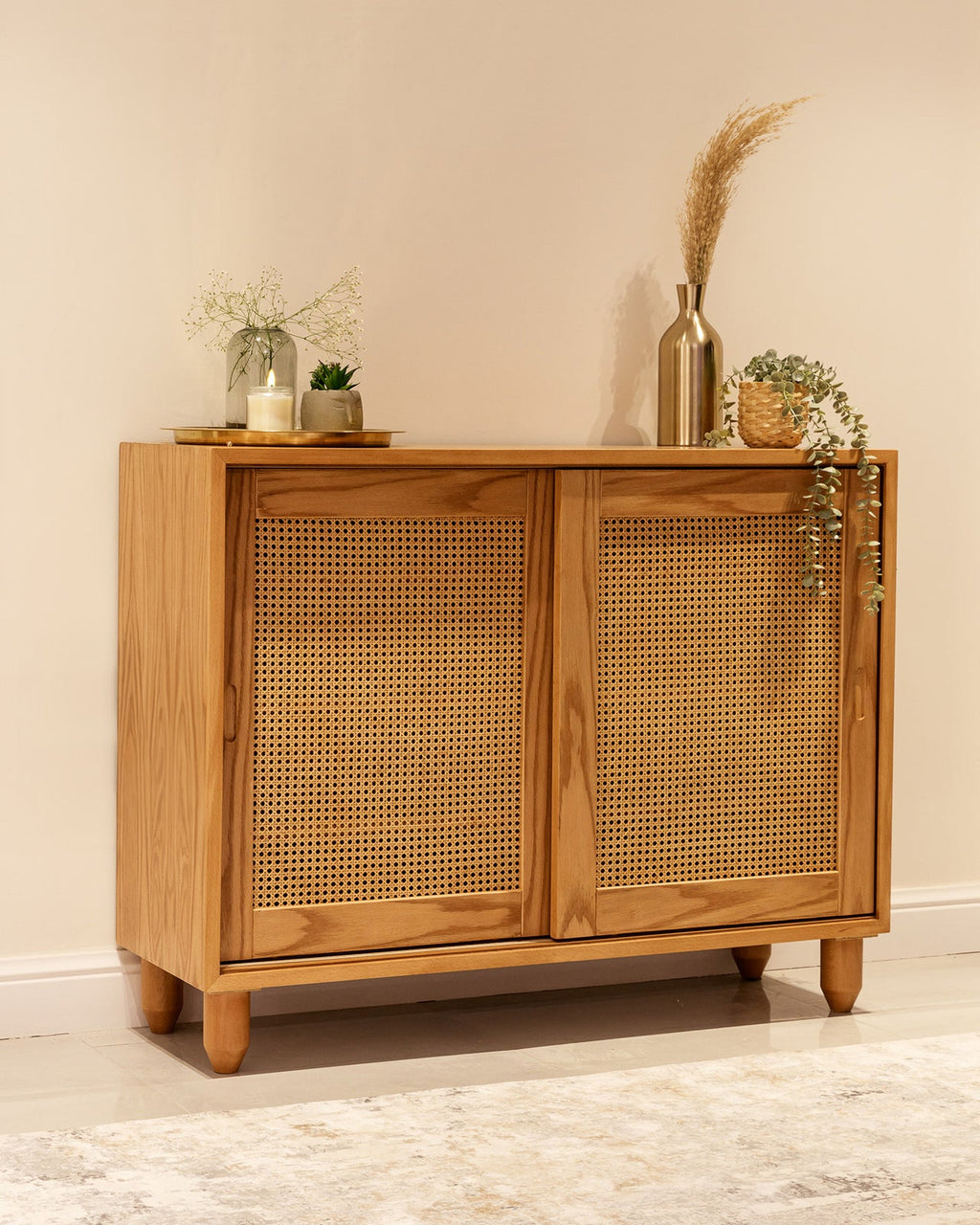 Rangement à chaussures coulissant en rotin