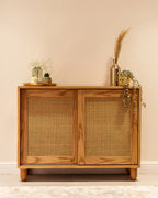 Rangement à chaussures coulissant en rotin