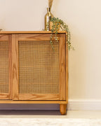 Rangement à chaussures coulissant en rotin