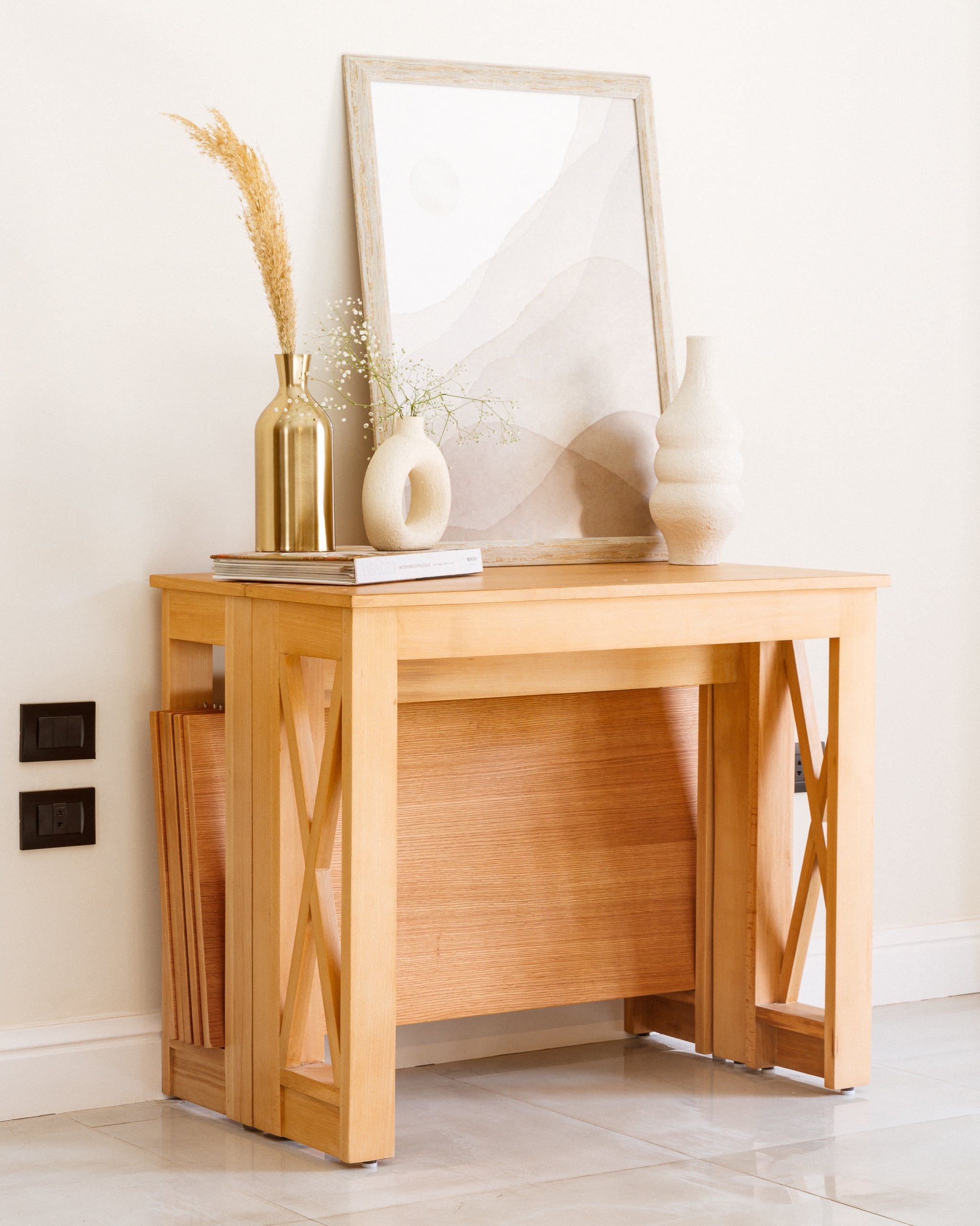 Table transformable en chêne