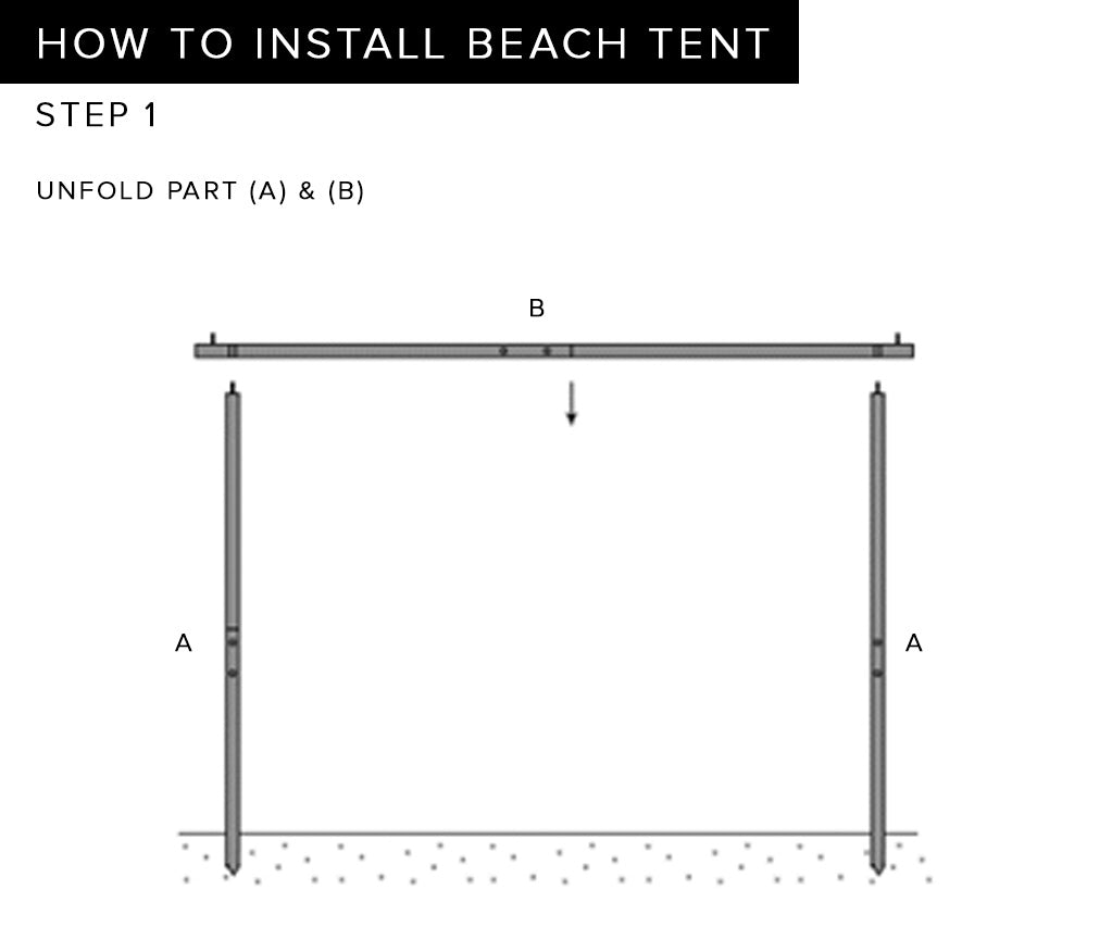 Tente de plage jaune vintage
